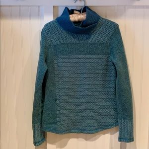 Prana Sweater size Medium blue green wool